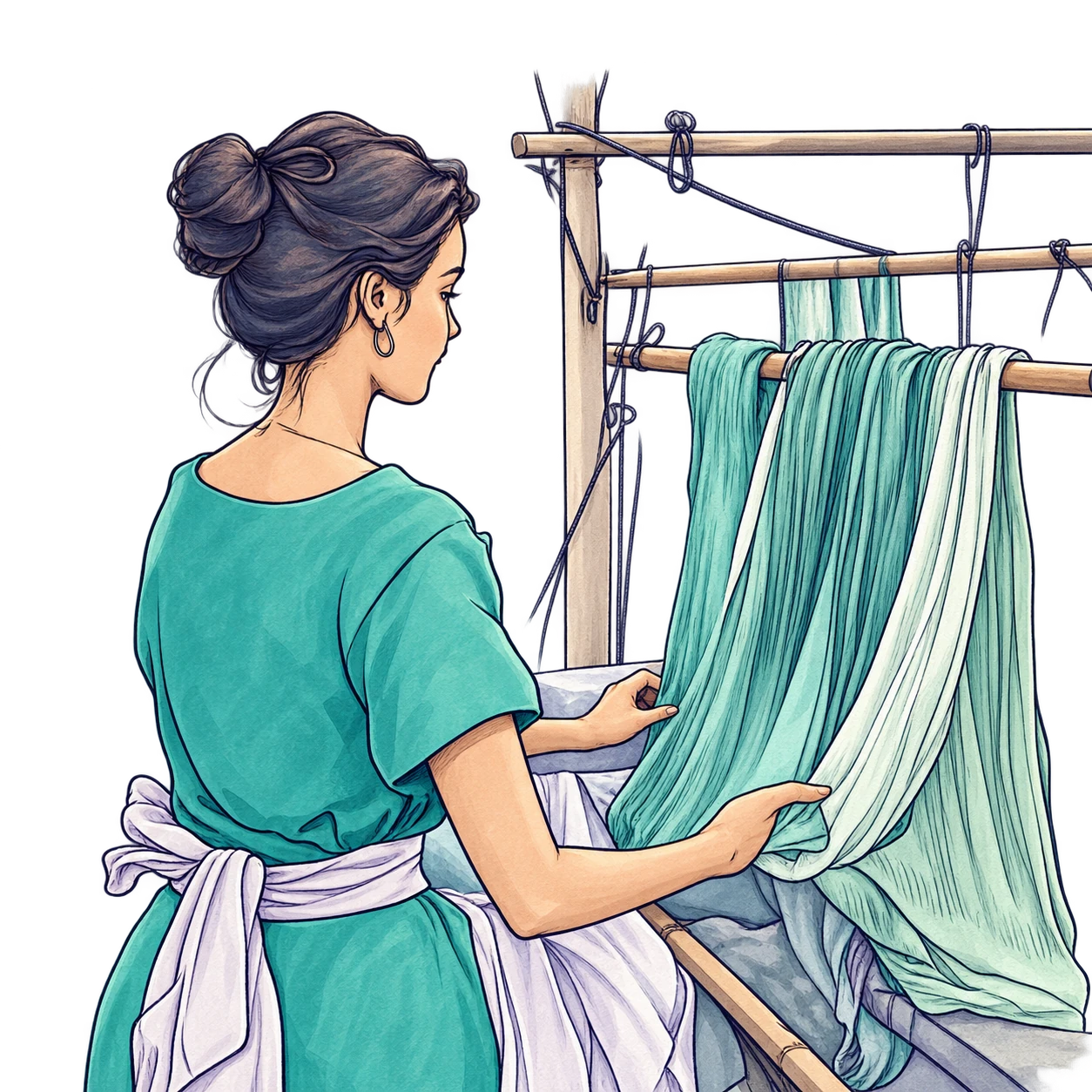 WAB artwork of a small textile enterprise